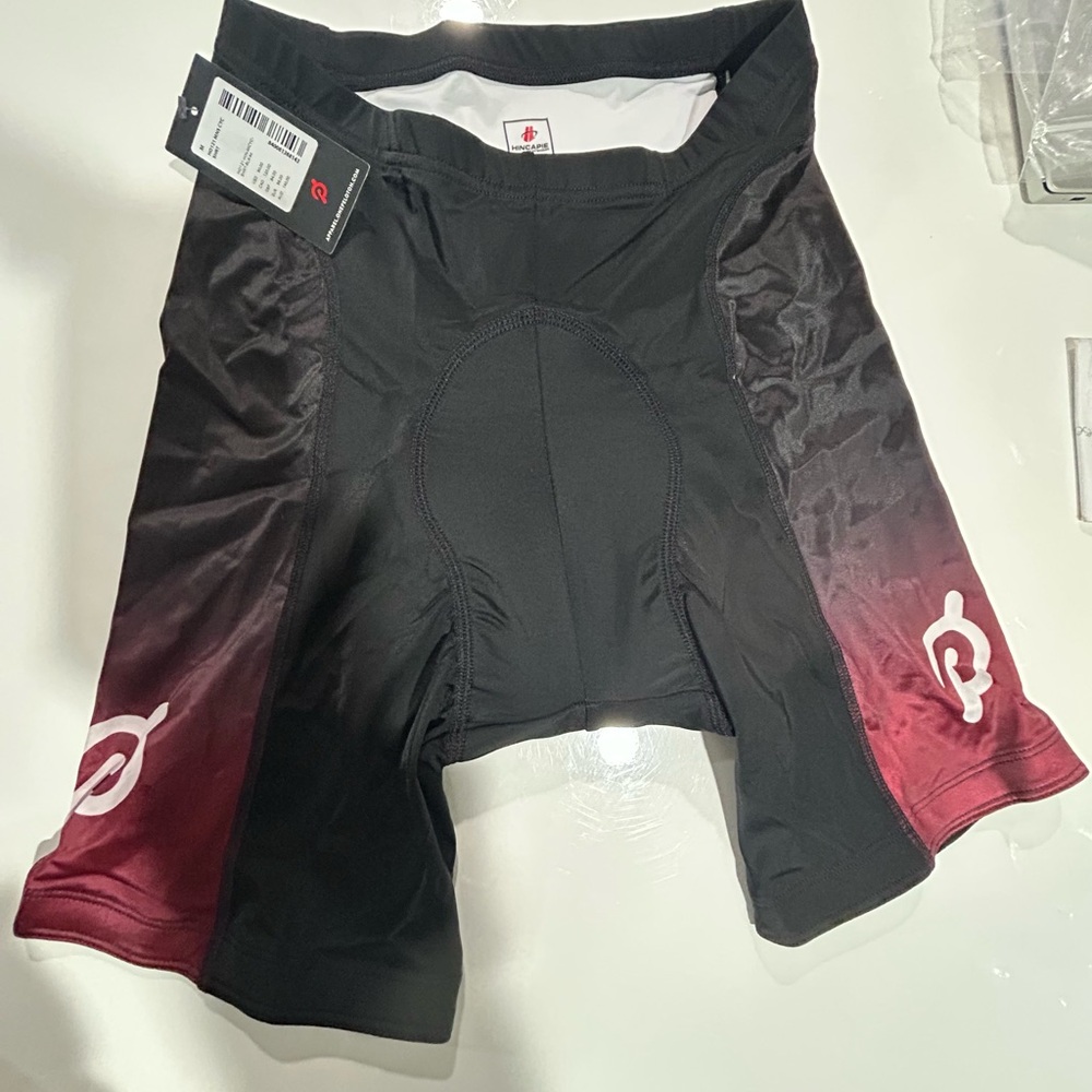 Men's Black and Red Cycling Shorts